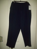Womens Size L Petite Navy Pants By Bon Worth Elastic Waist Womens Size L Petite Navy Pants By Bon Worth Elastic Waist