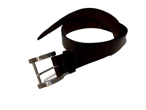 VTG Kenneth Cole Brown Leather Belt with Ornate Floral 
