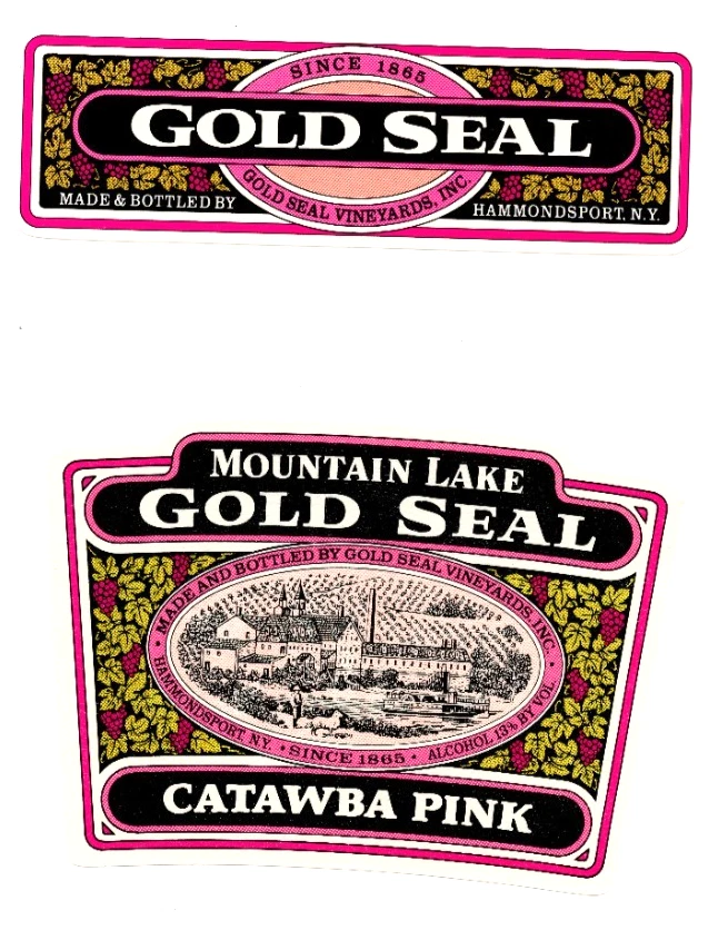 Vintage - Gold Seal Catawba Pink Wine Label - XL1i - Image 1 of 2