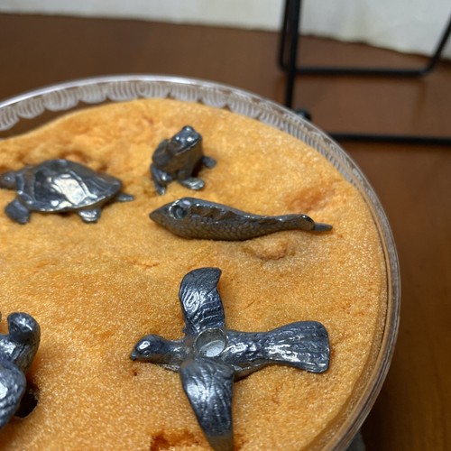 Vtg Reed & Barton Pewter Birthday Candle Holders Set of 6 Birds Frog Fish Turtle - 第 6/7 張圖片
