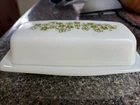 New ListingPyrex Corelle Crazy Daisy Spring Blossom Butter Dish Vintage Green, 1/4 Pound