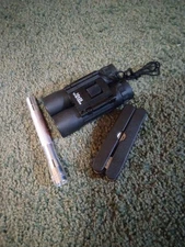 Camping Survivalist Lot Of 3 Binoculars Flashlight Multi tool Knife Perfect Nice