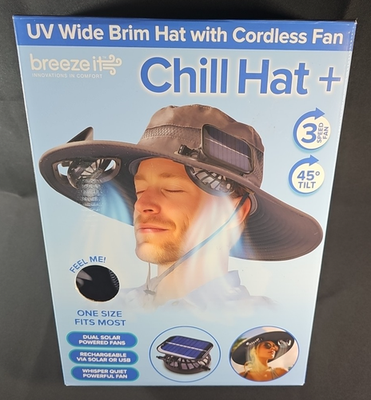 uhr【ウーア】　Portable Sun Hat BREEZE IT Outdoor Wide Brim Sun Hat with (2) 3spd Adjustable Solar