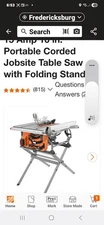 RIDGID R4540 10in Pro Jobsite Table Saw with Scissor Stand