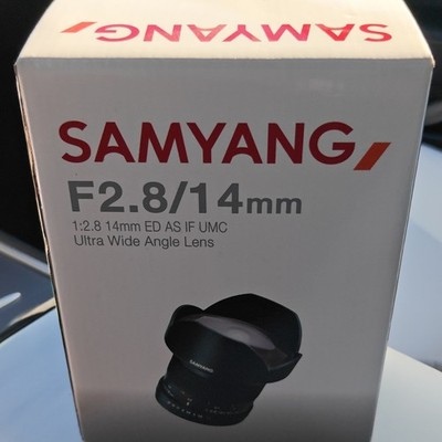 Samyang 14mm F2.8/14mm ED AS IF UMC Ultra Wide Angle Lens Open box