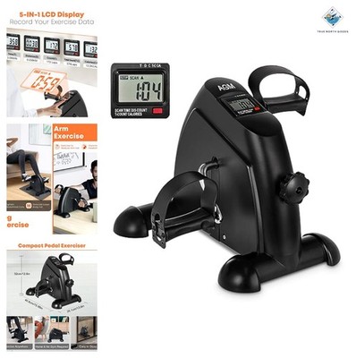 Compact Portable Mini Exercise Bike LCD Adjustable Resistance Desk Use