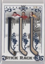 2021 Leaf Lumber Stick Rack 3 Navy Blue 1/4 Gump Worsley Terry Sawchuk HOF 7ez