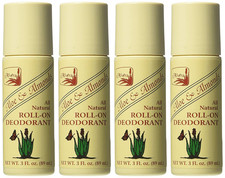 Alvera Natural Roll-On Deodorant with Aloe and Almonds, 3 Fl Oz, 4 Pack