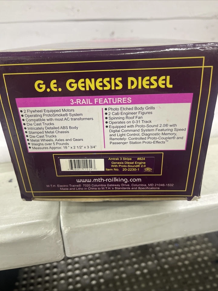 MTH Amtrak O Premier Genesis Engine With Proto-Sound 2.0 20-2230-1 L/N - Image 2 of 4