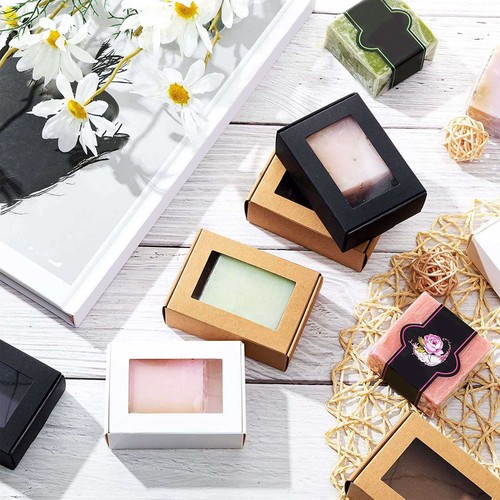 150 Pcs Kraft Box with Window Present Packaging Box Treat Box for Soap2813 - Picture 5 of 7