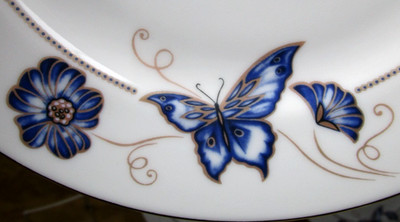 9 Fyrklovern Firklovern Apilanlehti 8 1/4'' salad plates blue butterfly/flowers