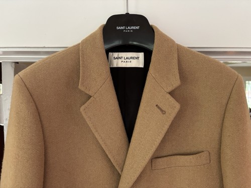 NWT Saint Laurent Camel Wool Coat (Size Eur 50, US 40) - Picture 2 of 10