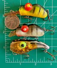 VTG LOT 3 Vtg Rabble Rouser "ROWDY" CRANKBAITS FISHING LURES MIX USA VINTAGE