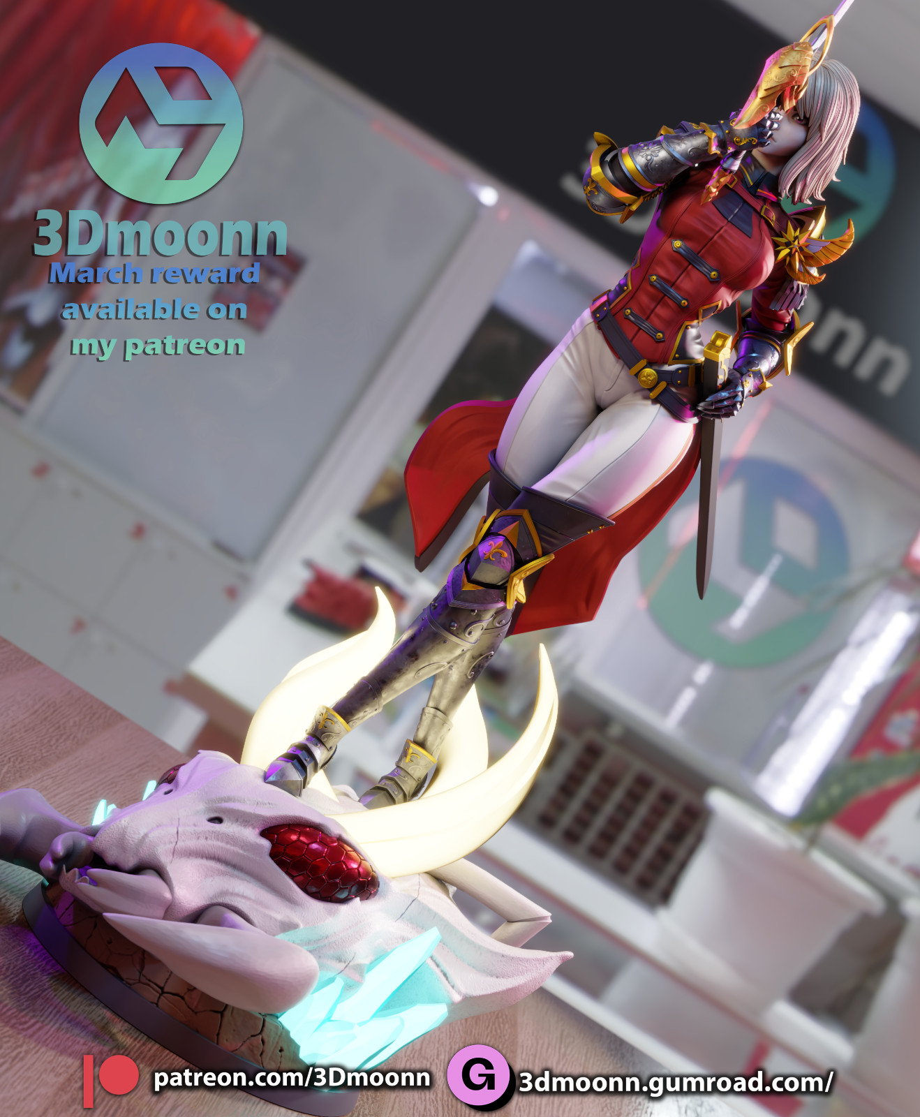 Cha Hae In Solo Leveling - Figure 3d Print Model kit Unpainted Unassembled