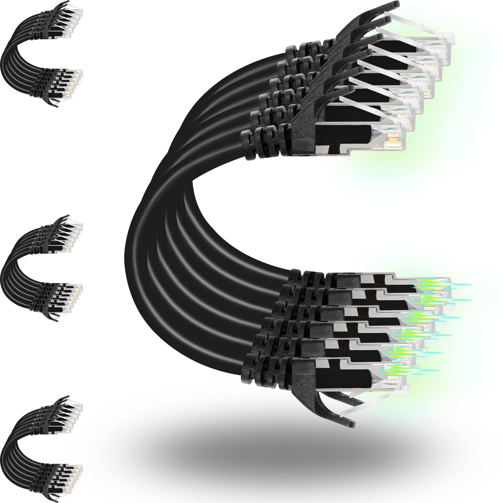 Cat6 Ethernet Patch Cables 5ft 24-Pack, 10Gbps High-Speed Network Cables