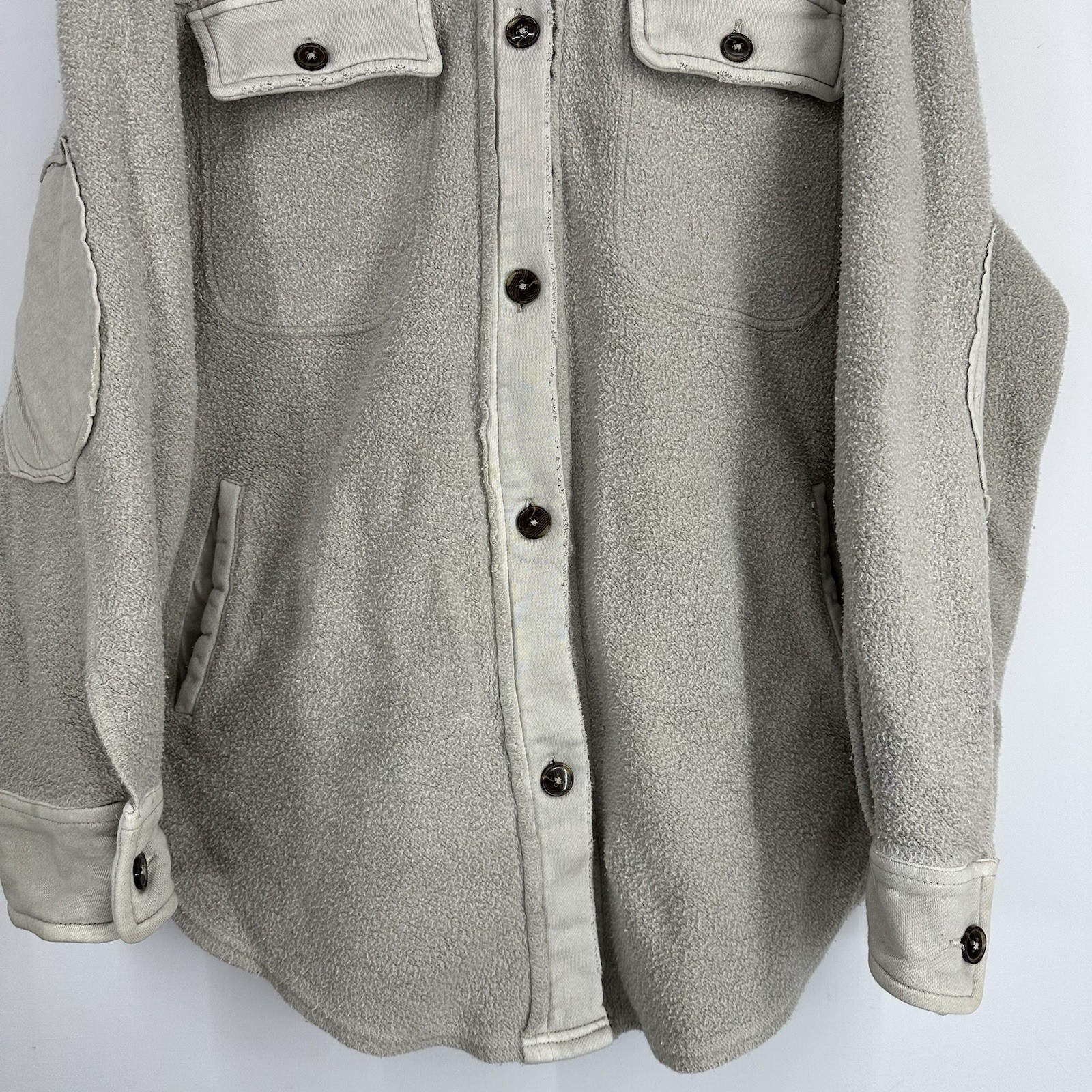 Free People Ruby Jacket Shacket Medium STONE Over… - image 4