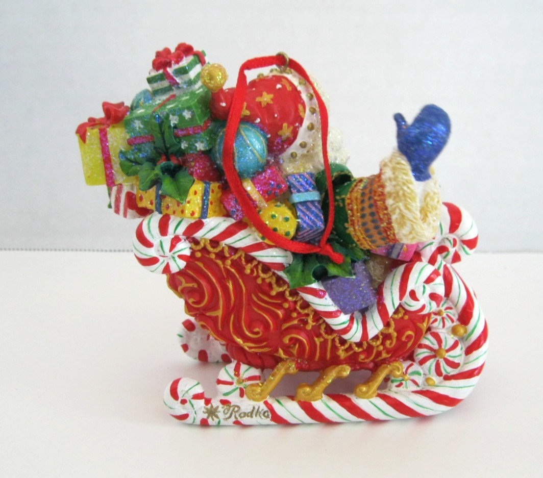 Christopher Radko 207748 'Candy Ride Santa II' Ornament w/ Box - Very Good Cond!
