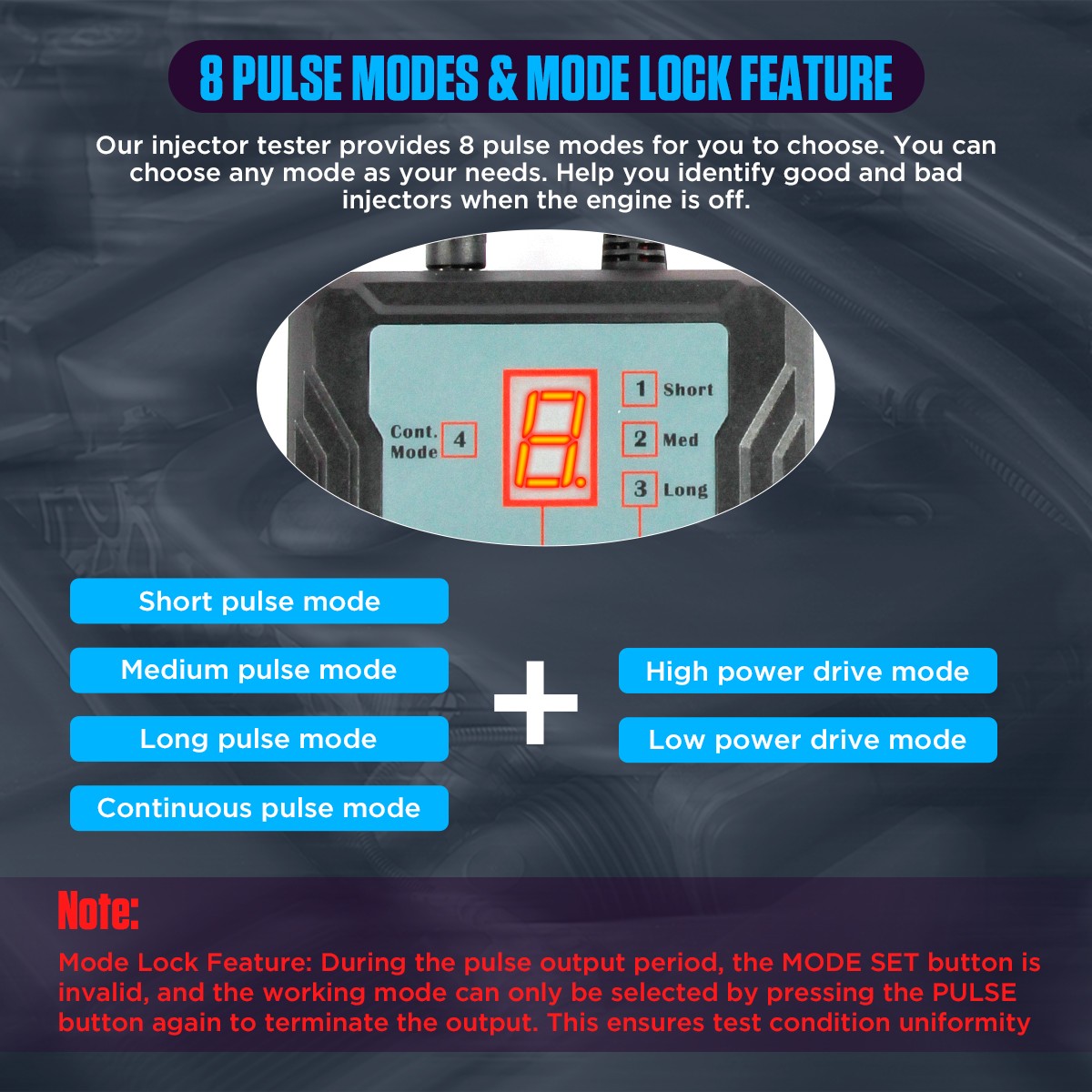 Automotive Fuel Injector Tester Cleaner Kit DIY Cleaning Tools w/8 Pulse Modes