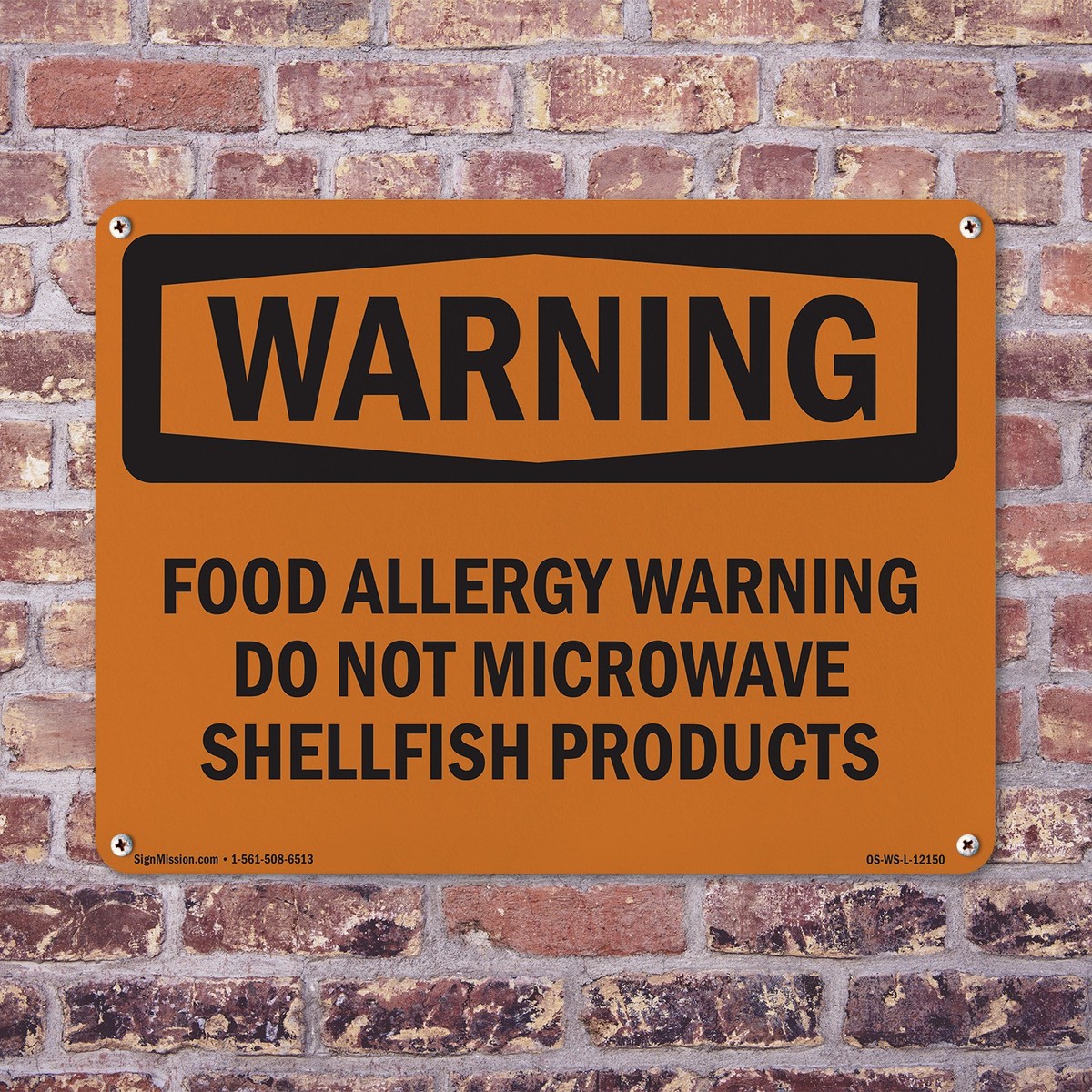 Food Contain Shellfish Warning Sign