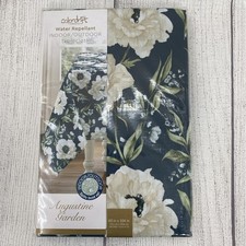 Colordrift Tablecloth 60x104 Augustine Garden Blue White Flowers Indoor/Outdoor