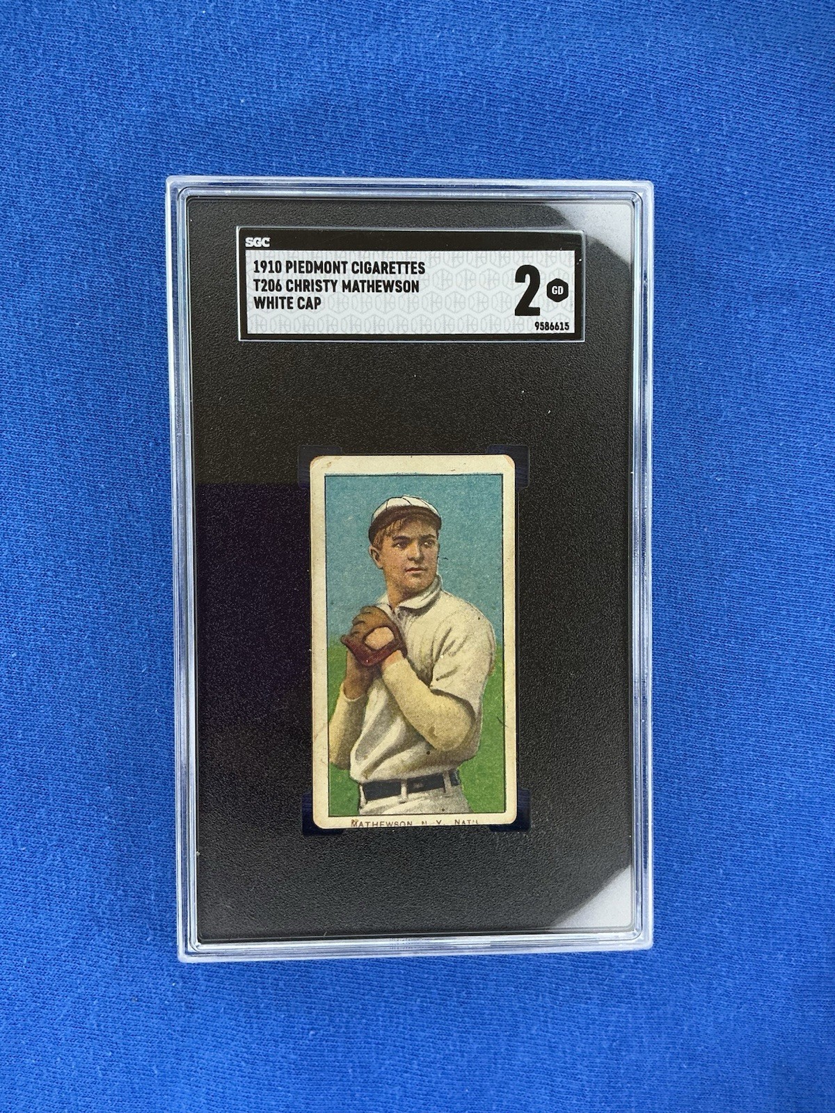 1909-11 Piedmont T206 Christy Mathewson White Cap SGC 2