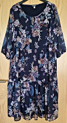 Peter Hahn Via Appia Due Kleid mit 3/4 Arm navy blau/multicolor Gr. 44