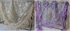 2 Sheer Floral Lace Mantilla Veil