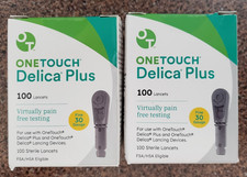 200 ONE TOUCH DELICA PLUS 33 GAUGE LANCETS 2 Boxes of 100