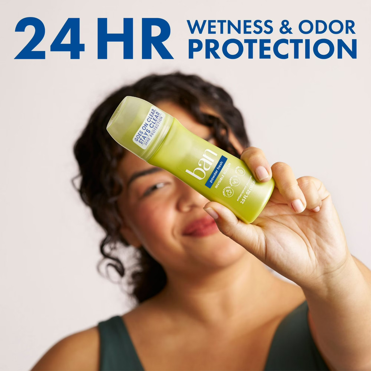 (4 pack) Ban Antiperspirant Deodorant Invisible Roll-On for Women and Men, Powde View 3