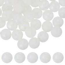 60Pcs Silicone Beads 9mm Bulk Beads for Keychain Making Bright White
