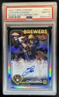 2024 Topps Chrome Jackson Chourio Rookie Auto RC Refractor #/499 Brewers PSA 10