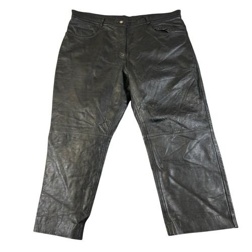 Diesel, Diesel Basic Line Black Leather Straight Leg Pants Vintage 5-Pocket 38x24