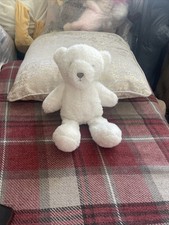 Next Teddy Bear Plush Cuddly Soft Toy - White 11” tall