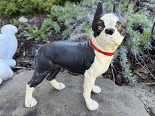 Vintage Cast Iron Hubley Style Boston Terrier Dog Door Stop Decor - 10 Pounds