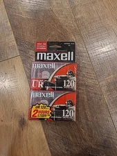 Sealed Maxell UR120 Blank Audio Cassette Tapes 120 Minutes Normal Bias 2 Pack