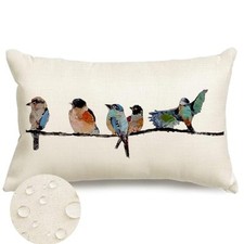 Outdoor Pillow Covers Waterproof 12x20,Outdoor Bird 12" x 20" Pack of 1 Teal