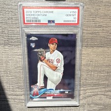 2018 Topps Chrome Shohei Ohtani Rookie Pitching Base #150 White Jersey PSA 10