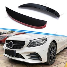 Schwarz Front Sto&szlig;stange Aero Flaps f&uuml;r Mercedes Benz W205 Limo AMG Line C43 18+