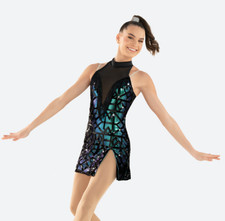Dance Costume Small Adult Black Revolution RC23988 Jazz Latin Fringe Sequin
