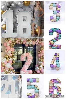 4 FT Marquee Mosaic Numbers for Balloons New Year Anniversary birthday Decor