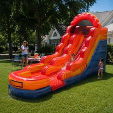 Commercial Inflatable 12ft Red Marble Blow Up Water Slide Bouncer And Blower