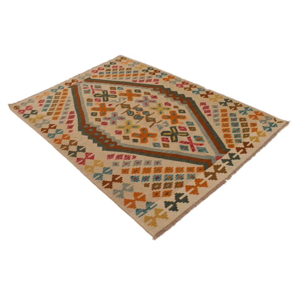 Amazing Hand Knotted Vintage Turkish Kilim Kilm Wool Area Rug 6 x 4.2 ft - Image 3 of 4