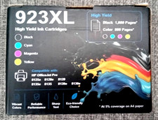 923XL Ink Cartridges Combo Pack for HP Black Cyan Magenta Yellow, NO CHIP, READ