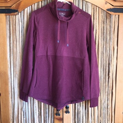 L.L Bean Woman's Cozy Mixed-Knit Pullover Funnel Neck Size Med