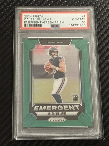 2024 Panini Prizm - Emergent Caleb Williams #1 Green Prizm (RC) PSA 10 Rookie