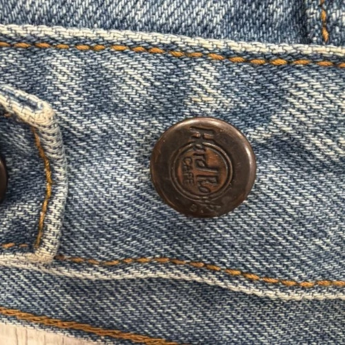 Vtg Hard Rock Cafe Jacket Mens L Denim Chicago Embroidered 90s Save The Planet image 3