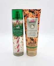 Bath & Body Works Milk Bar Cinnamon Sugar Pretzel Body Mist & Cream New Set of 2