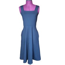 Tahari Classic Black A-line Dress Square Neckline Size 2 Office Career Preppy 