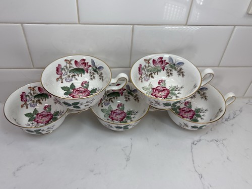 Set Of 5 Wedgwood Charnwood WD3984 Floral Tea Cups - Picture 7 of 18