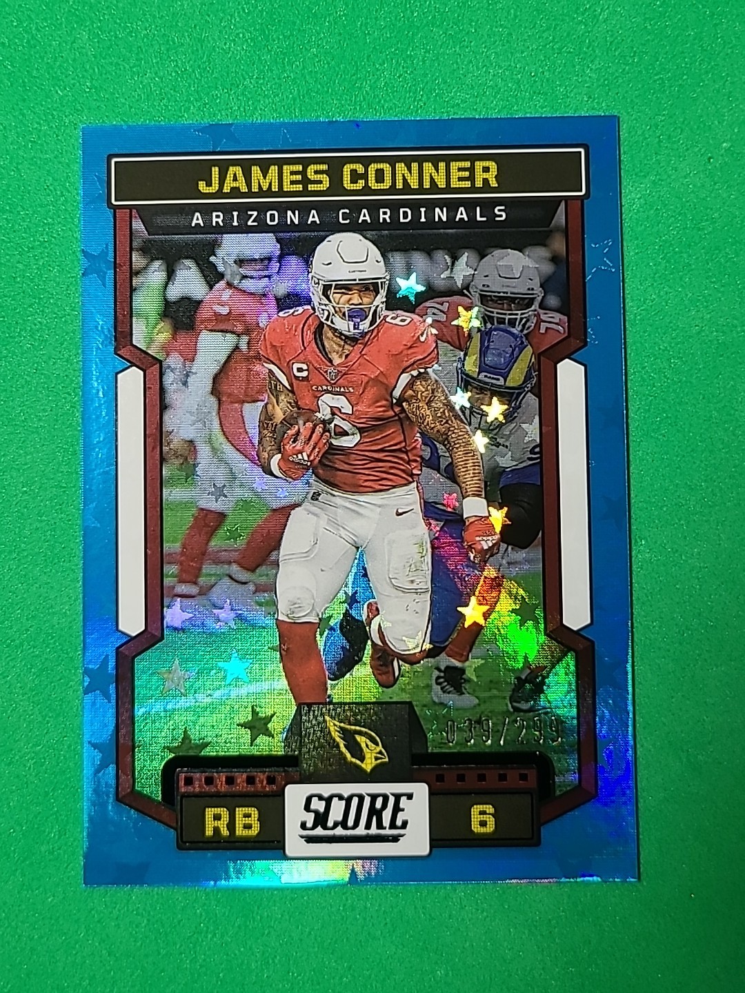 2023 Panini Score James Conner Blue Stars /299 Arizona Cardinals #153